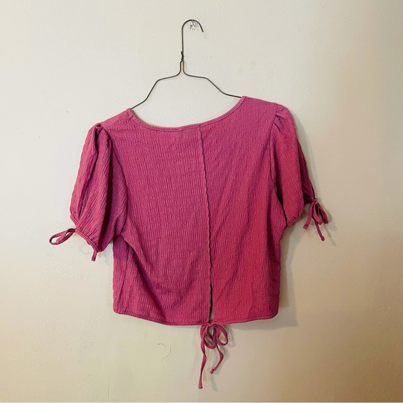 NWT Tie Detail Raspberry Pink Top - Picture 6 of 7